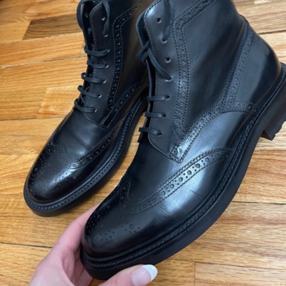 Saint Laurent Wingtip Oxford Lace Up Booties - Picture 7 of 10